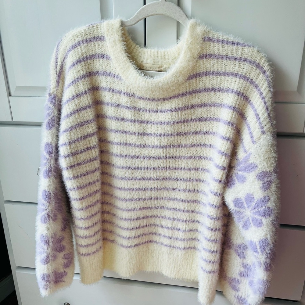 Altr’d State Lilac Striped Sweater
